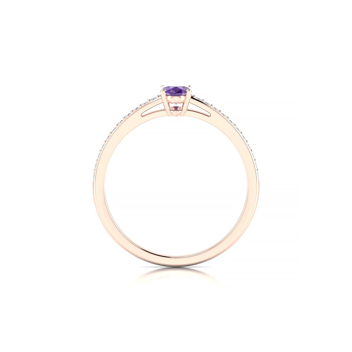 Promise | 18k Rose Gold 6 x 4 mm Oval Amethyst Ring