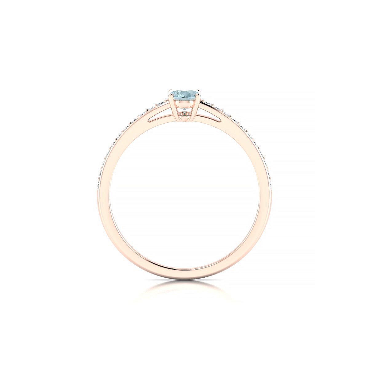 Promise | 18k Rose Gold 6 x 4 mm Oval Aquamarine Ring