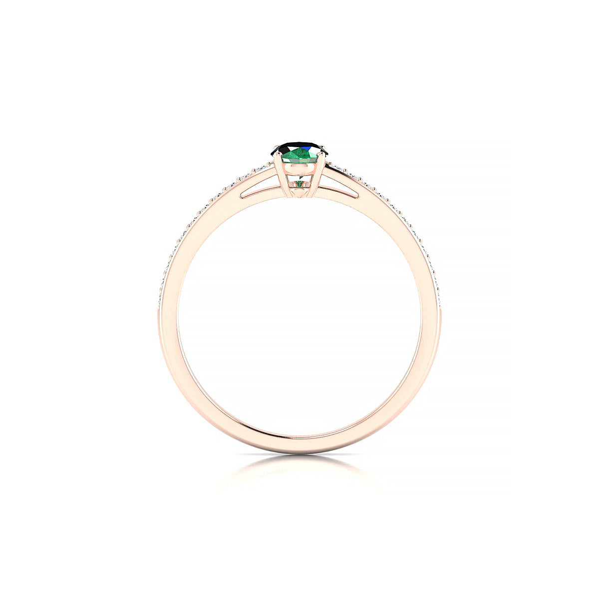 Promise | 18k Rose Gold 6 x 4 mm Oval Emerald Ring