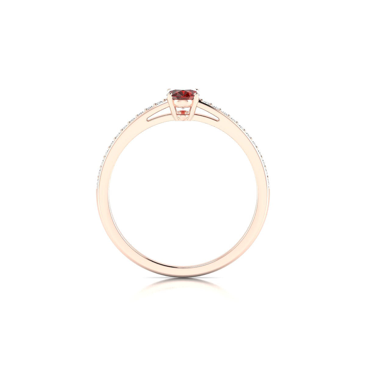 Promise | 18k Rose Gold 6 x 4 mm Oval Garnet Ring