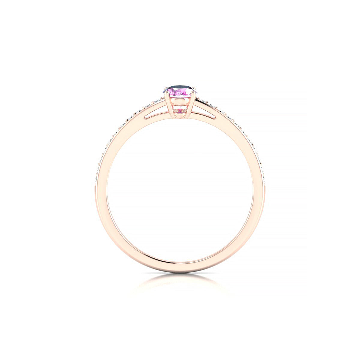 Promise | 18k Rose Gold 6 x 4 mm Oval Pink Sapphire Ring