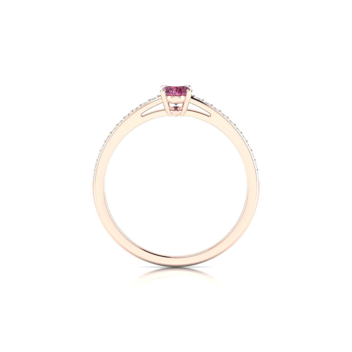 Promise | 18k Rose Gold 6 x 4 mm Oval Rhodolite Ring