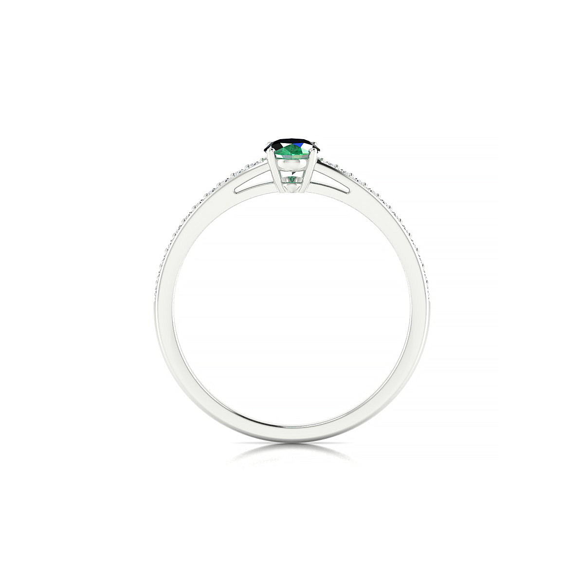 Promise | 18k White Gold 6 x 4 mm Oval Emerald Ring