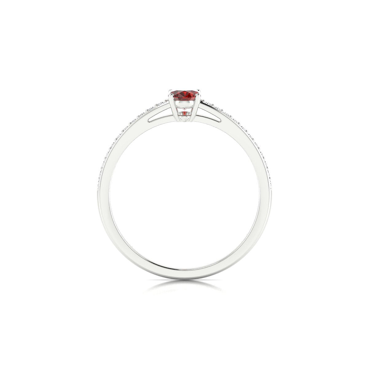 Promise | 18k White Gold 6 x 4 mm Oval Garnet Ring