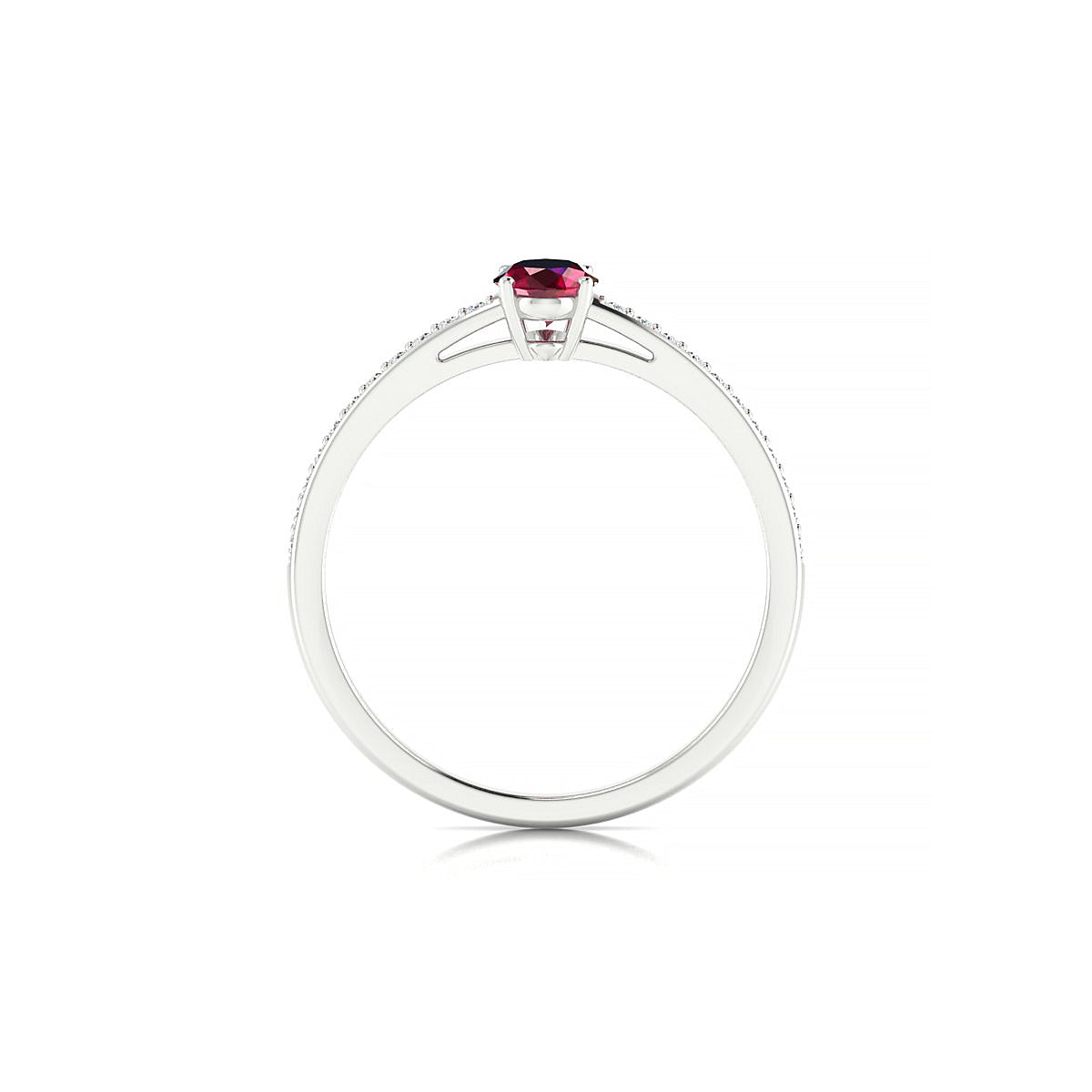 Promise | 18k White Gold 6 x 4 mm Oval Ruby Ring