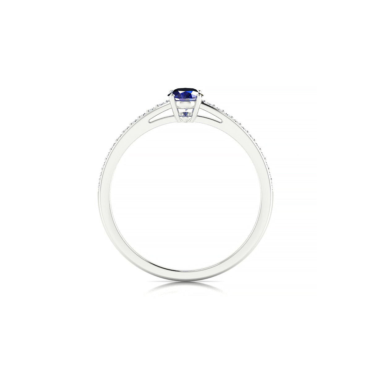 Promise | 18k White Gold 6 x 4 mm Oval Sapphire Ring
