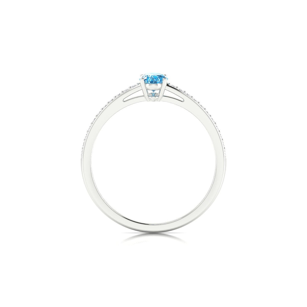 Promise | 18k White Gold 6 x 4 mm Oval Topaz Ring