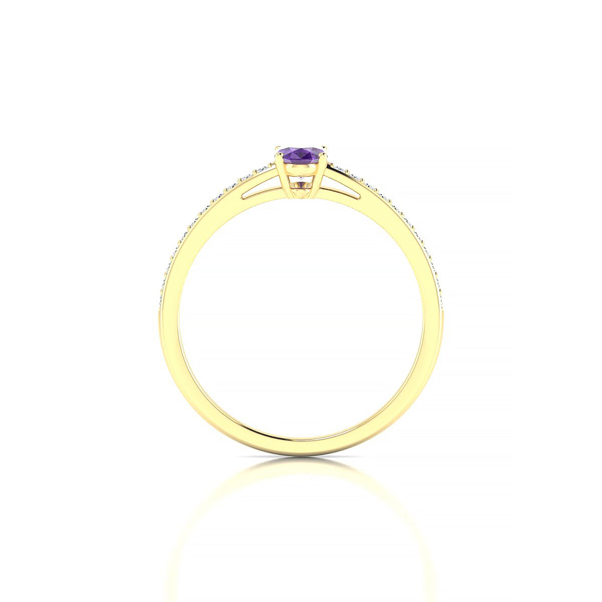 Promise | 18k Yellow Gold 6 x 4 mm Oval Amethyst Ring