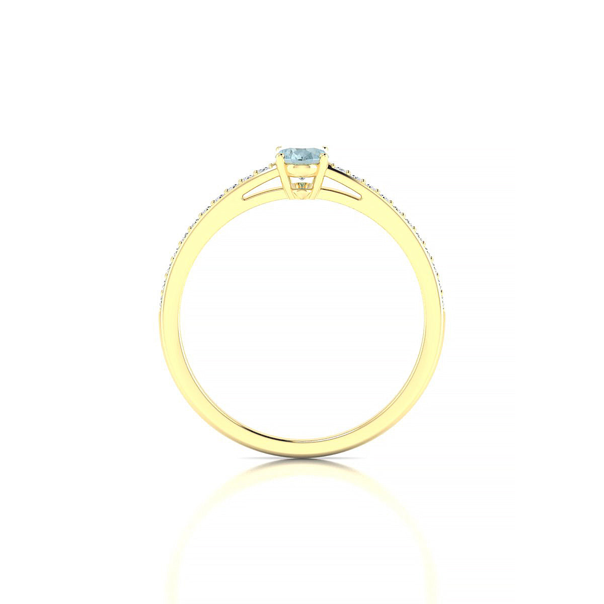 Promise | 18k Yellow Gold 6 x 4 mm Oval Aquamarine Ring