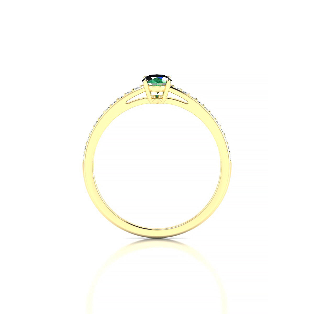 Promise | 18k Yellow Gold 6 x 4 mm Oval Emerald Ring