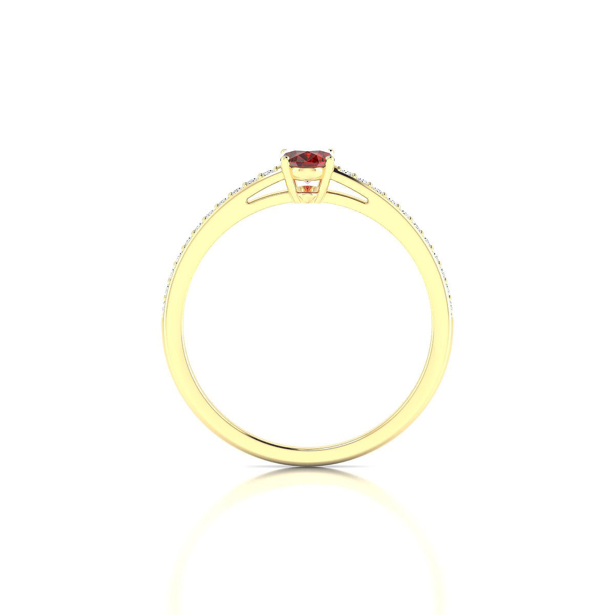 Promise | 18k Yellow Gold 6 x 4 mm Oval Garnet Ring