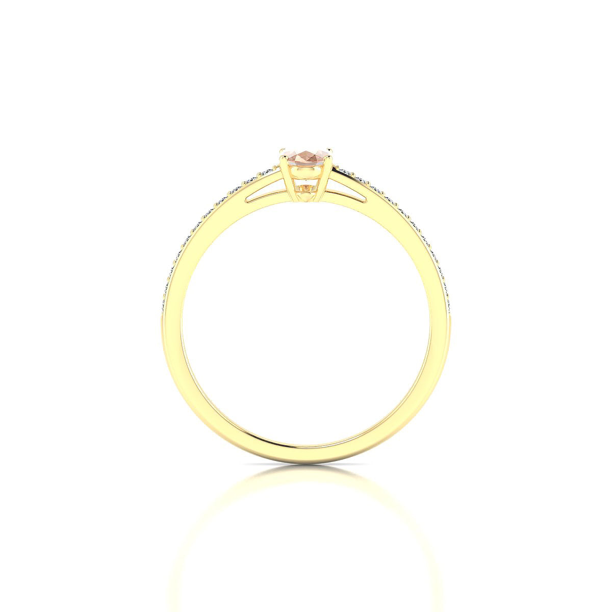 Promise | 18k Yellow Gold 6 x 4 mm Oval Morganite Ring