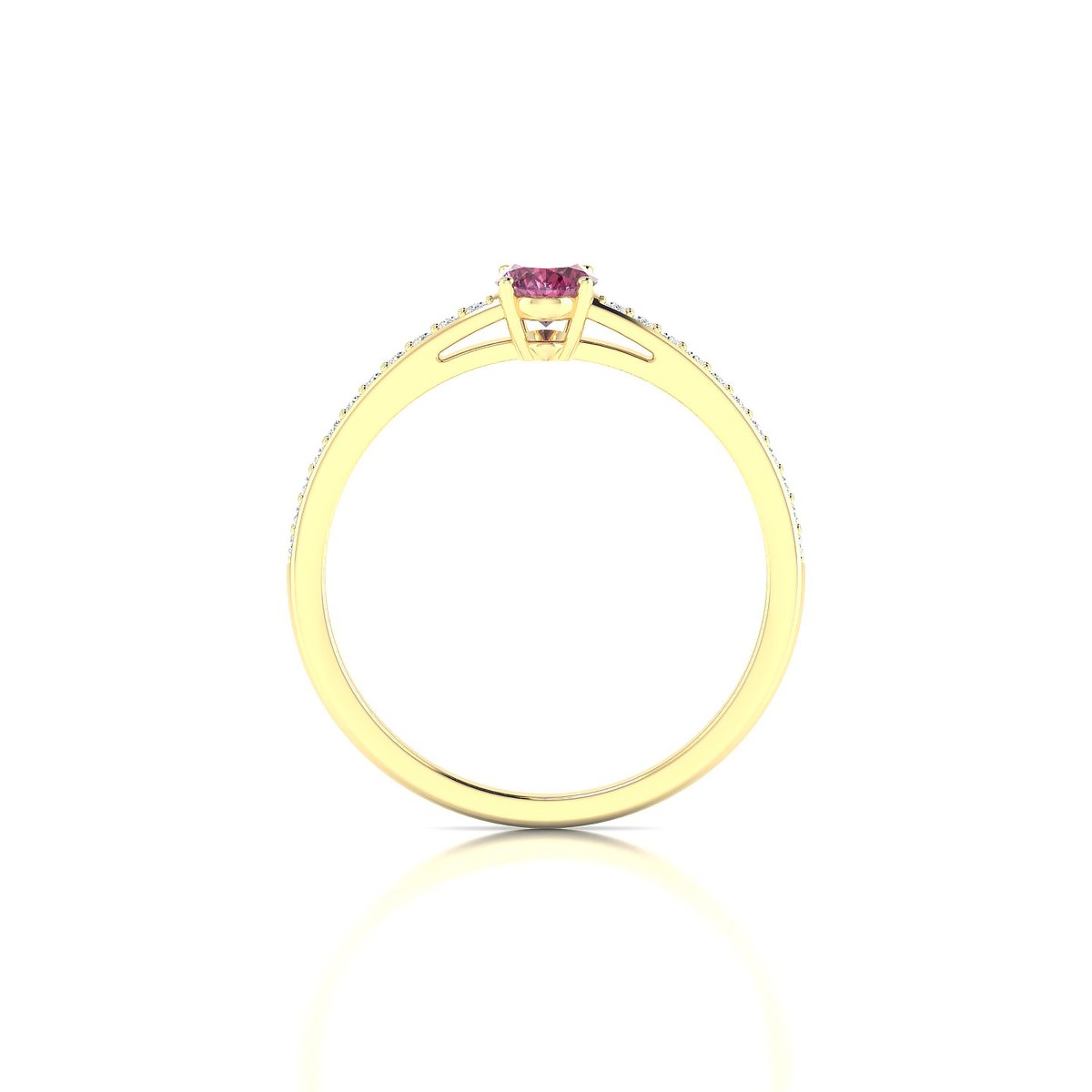 Promise | 18k Yellow Gold 6 x 4 mm Oval Rhodolite Ring