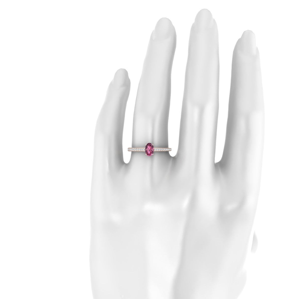 Promise | 18k Rose Gold 6 x 4 mm Oval Rhodolite Ring