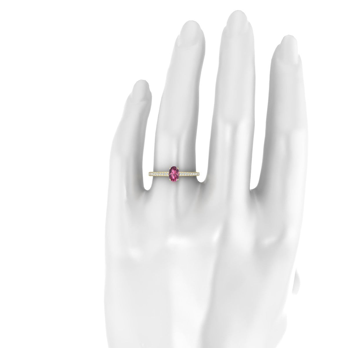 Promise | 18k Yellow Gold 6 x 4 mm Oval Rhodolite Ring