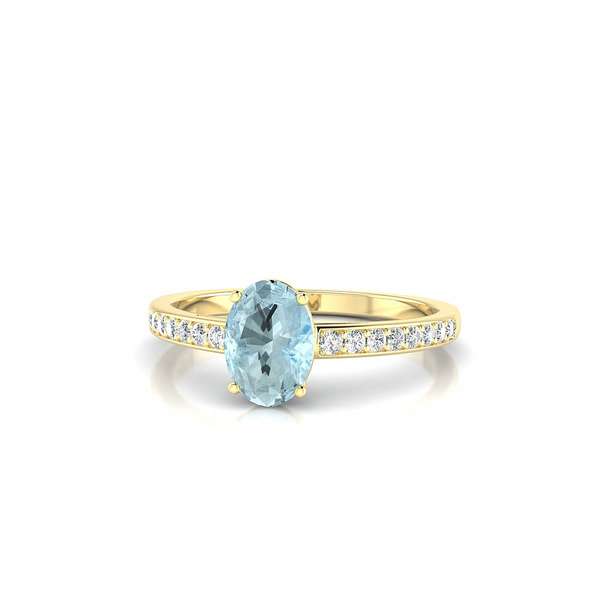 Promise | 18k Yellow Gold 7 x 5 mm Oval Aquamarine Ring