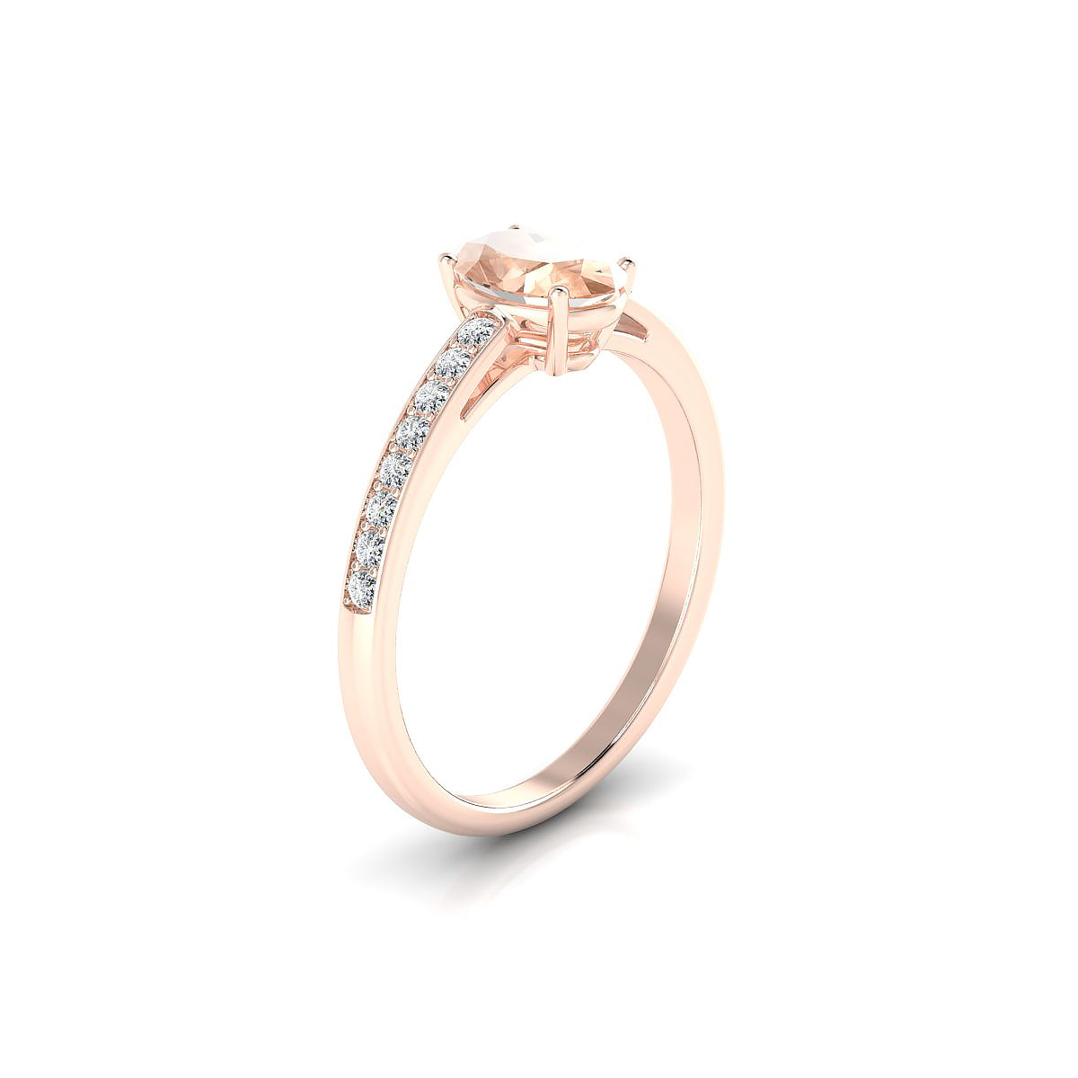 Promise | 18k Rose Gold 7 x 5 mm Oval Morganite Ring