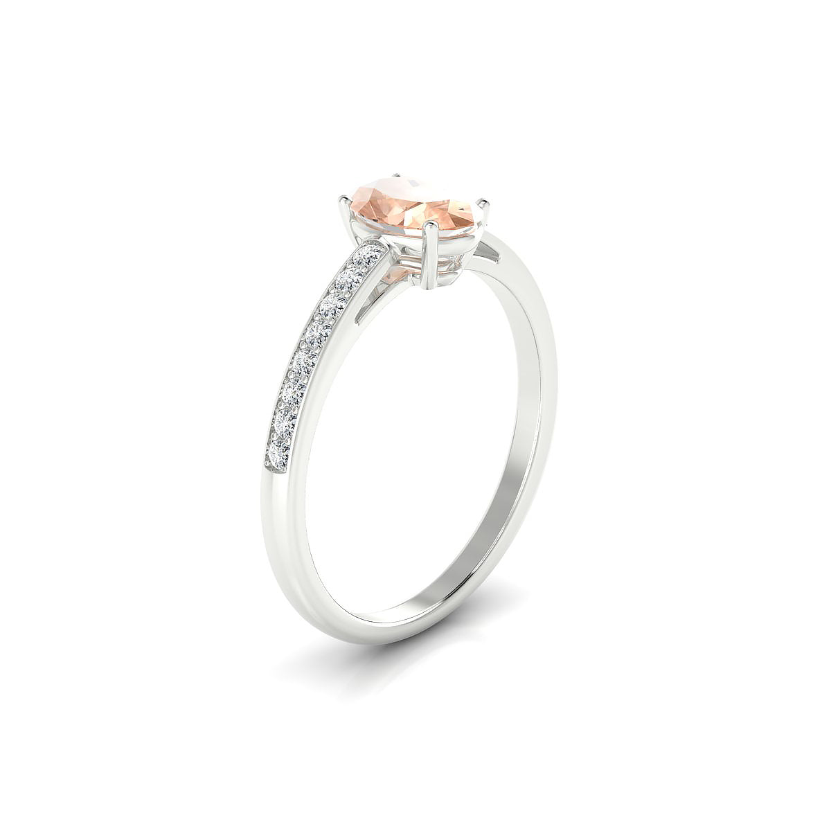 Promise | 18k White Gold 7 x 5 mm Oval Morganite Ring