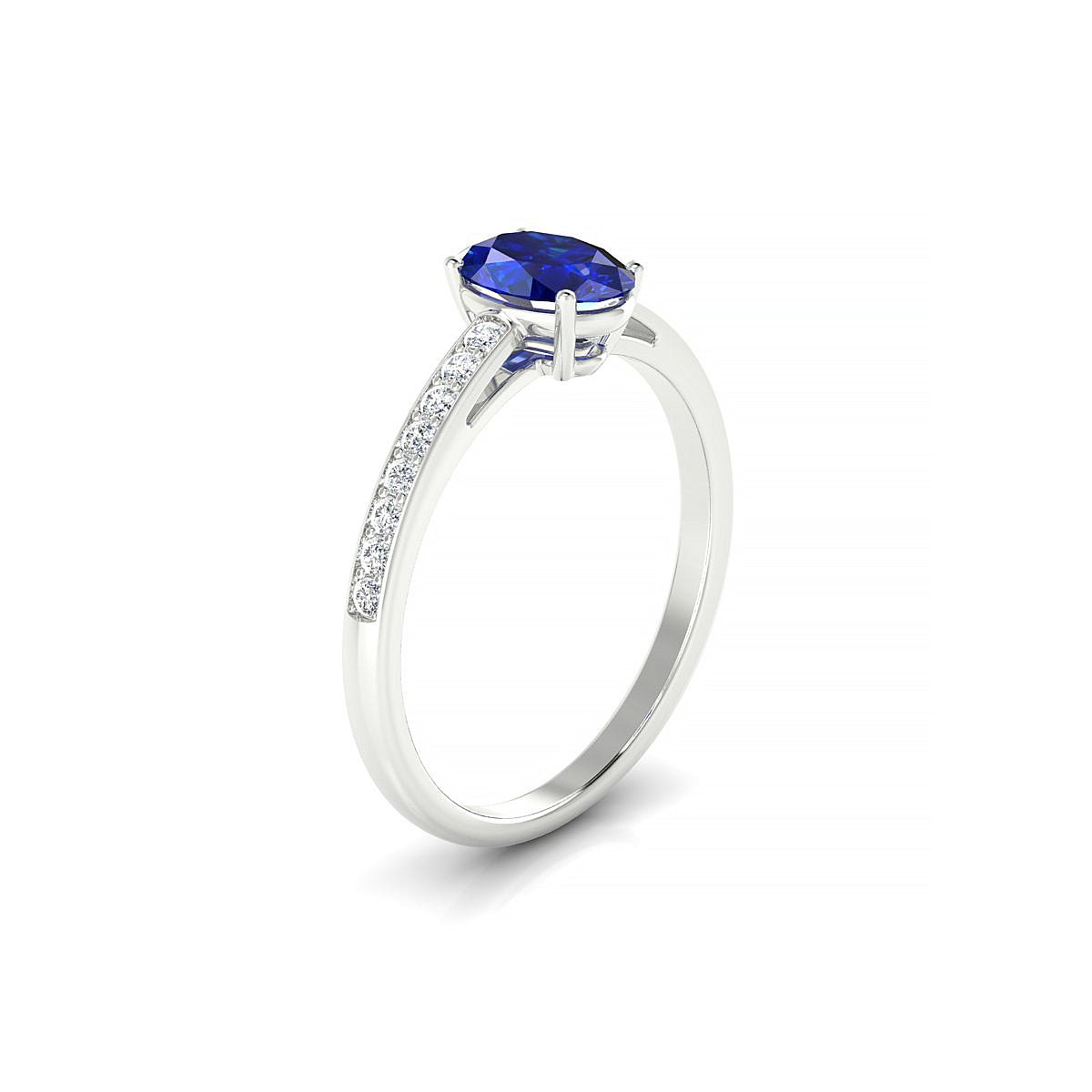 Promise | 18k White Gold 7 x 5 mm Oval Sapphire Ring