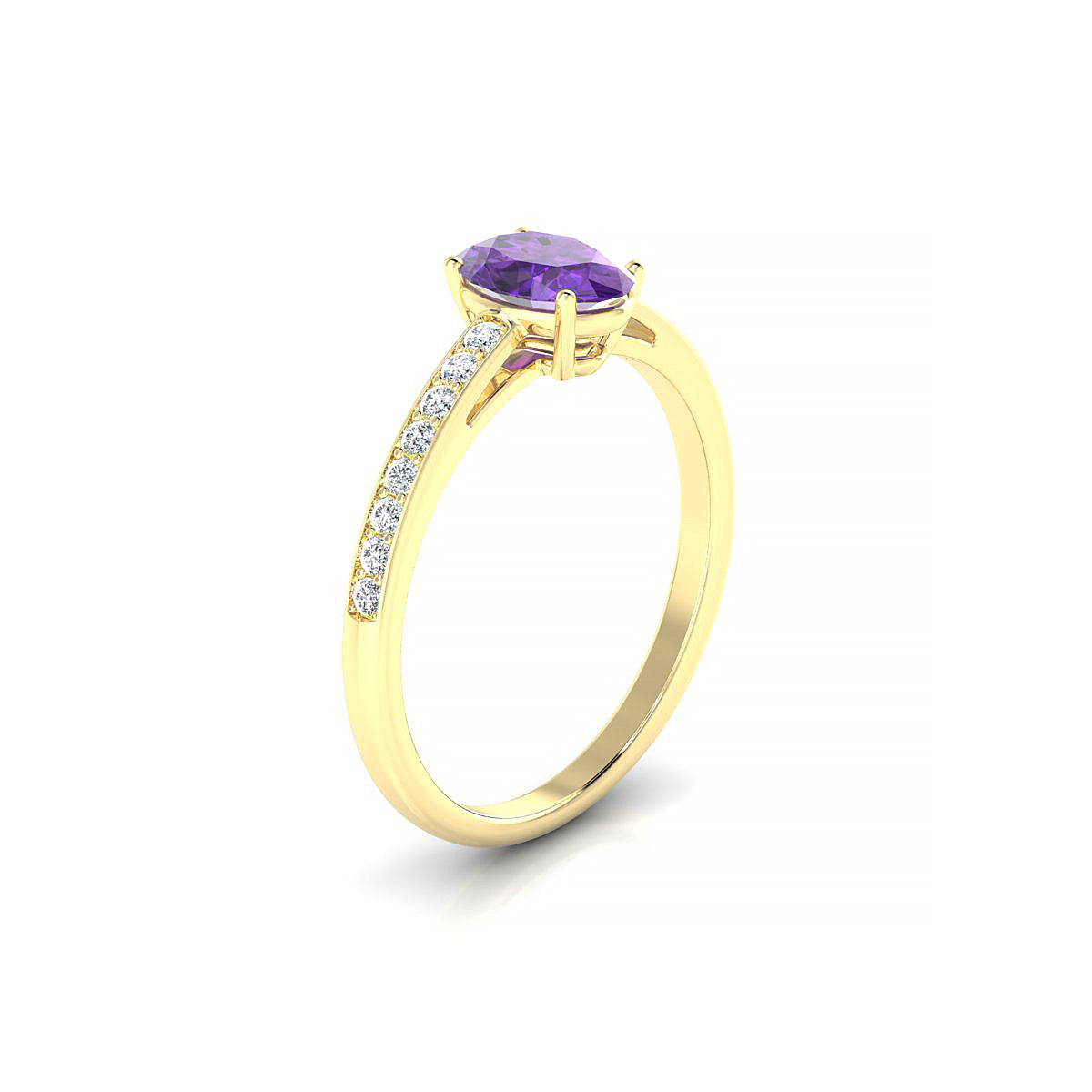 Promise | 18k Yellow Gold 7 x 5 mm Oval Amethyst Ring