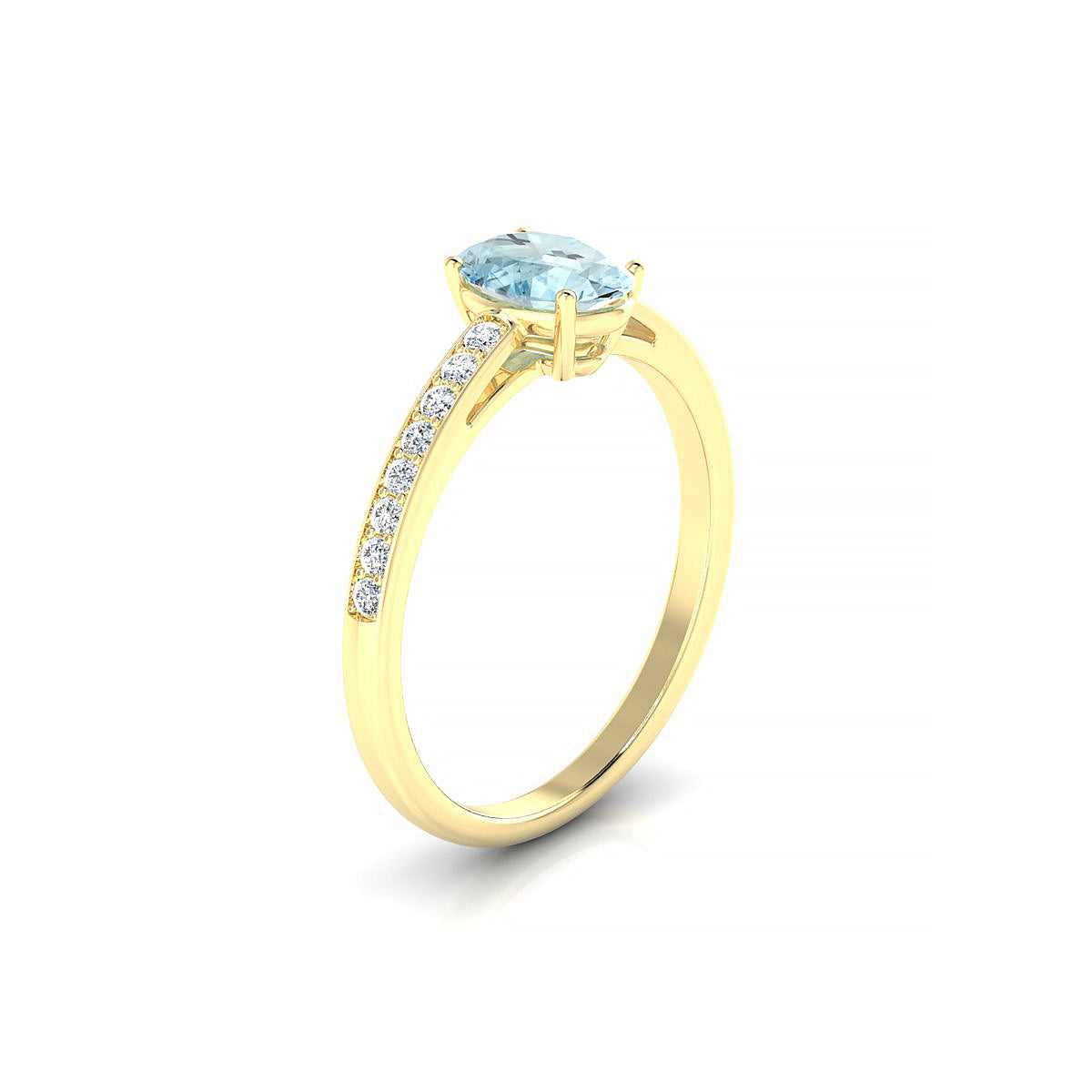 Promise | 18k Yellow Gold 7 x 5 mm Oval Aquamarine Ring