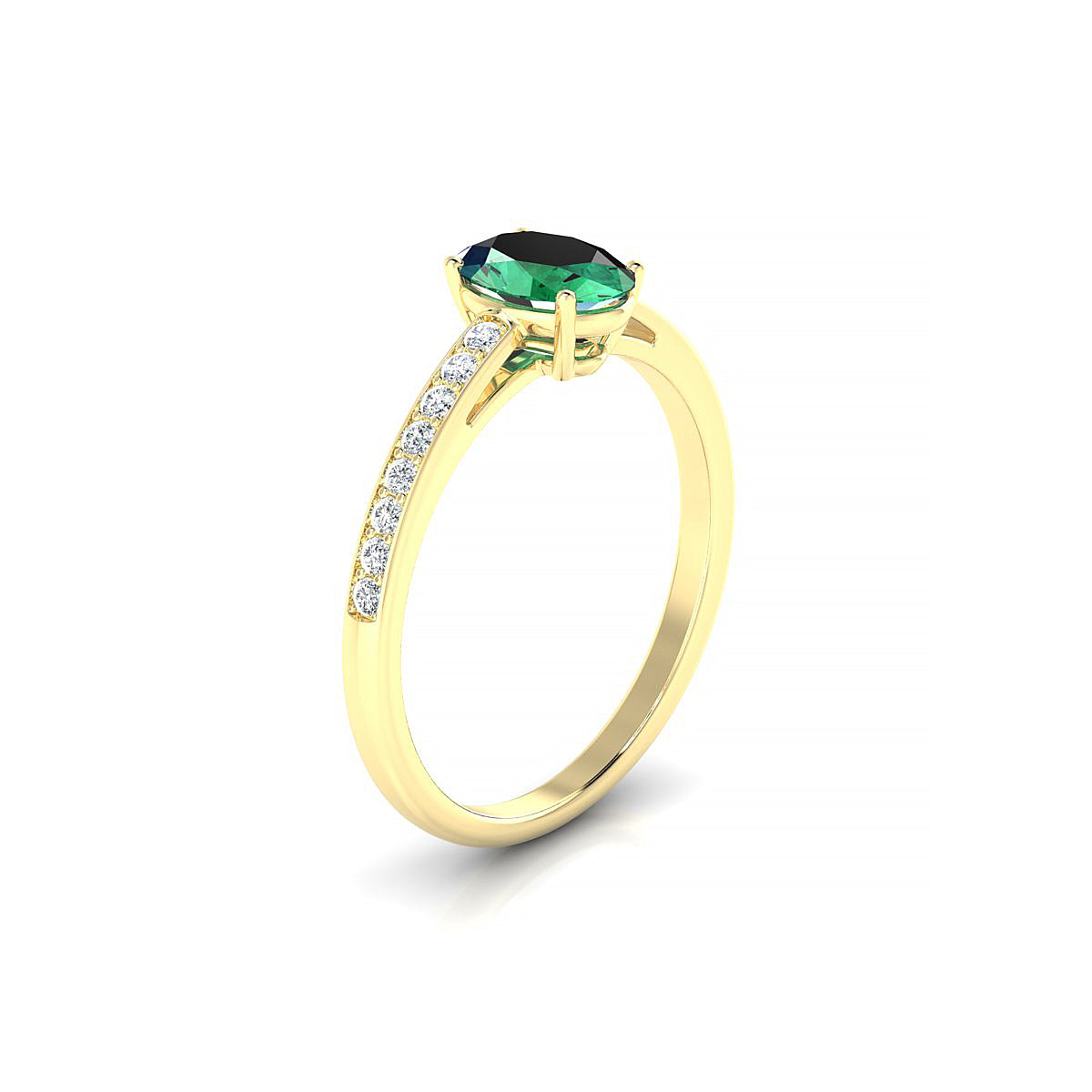 Promise | 18k Yellow Gold 7 x 5 mm Oval Emerald Ring