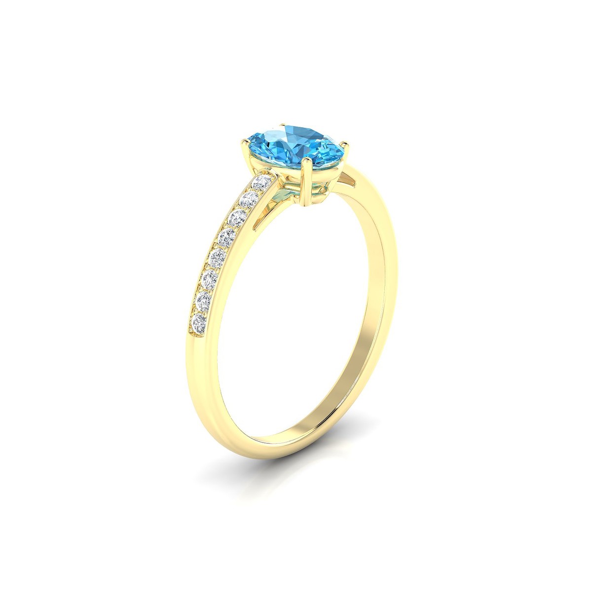 Promise | 18k Yellow Gold 7 x 5 mm Oval Topaz Ring