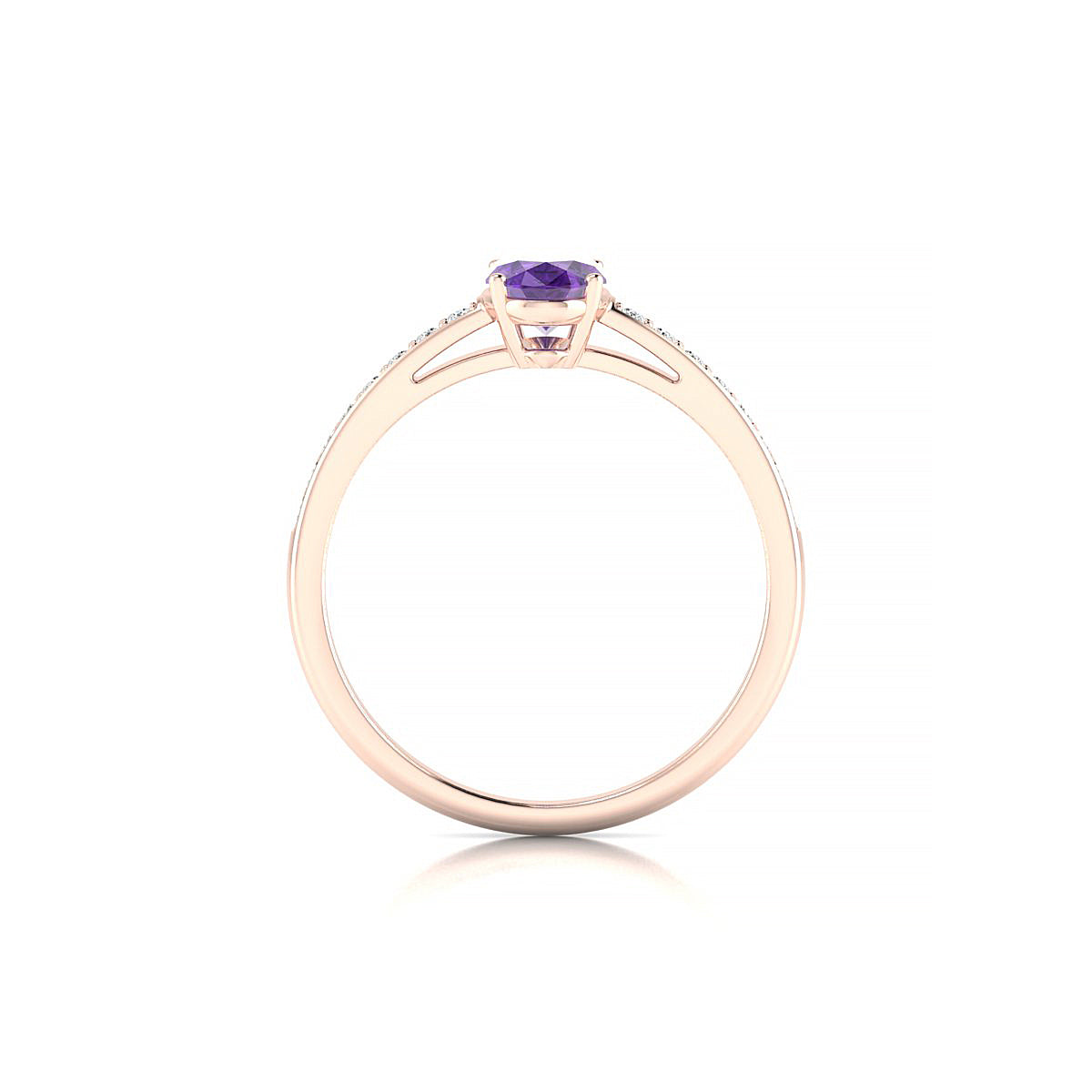 Promise | 18k Rose Gold 7 x 5 mm Oval Amethyst Ring