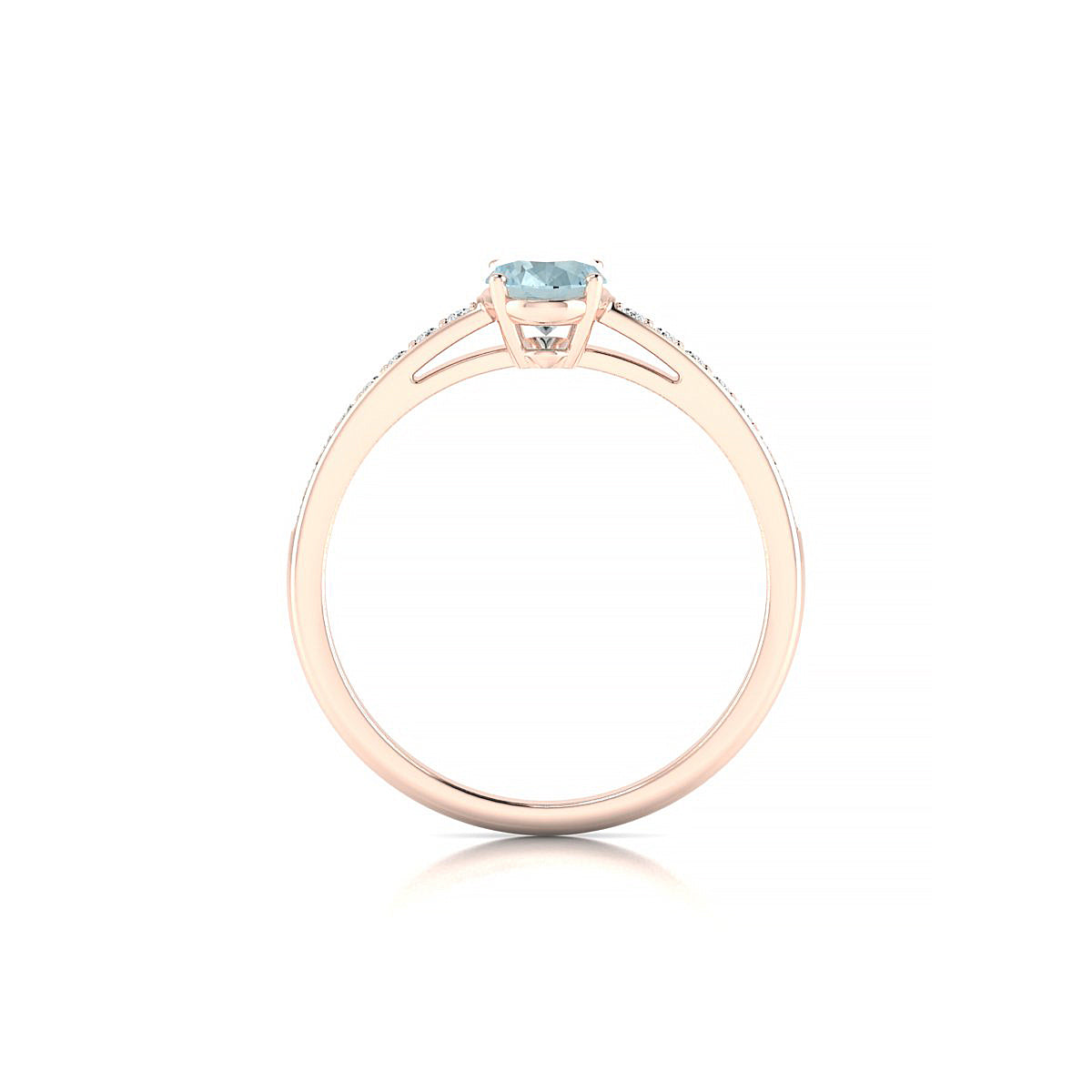Promise | 18k Rose Gold 7 x 5 mm Oval Aquamarine Ring