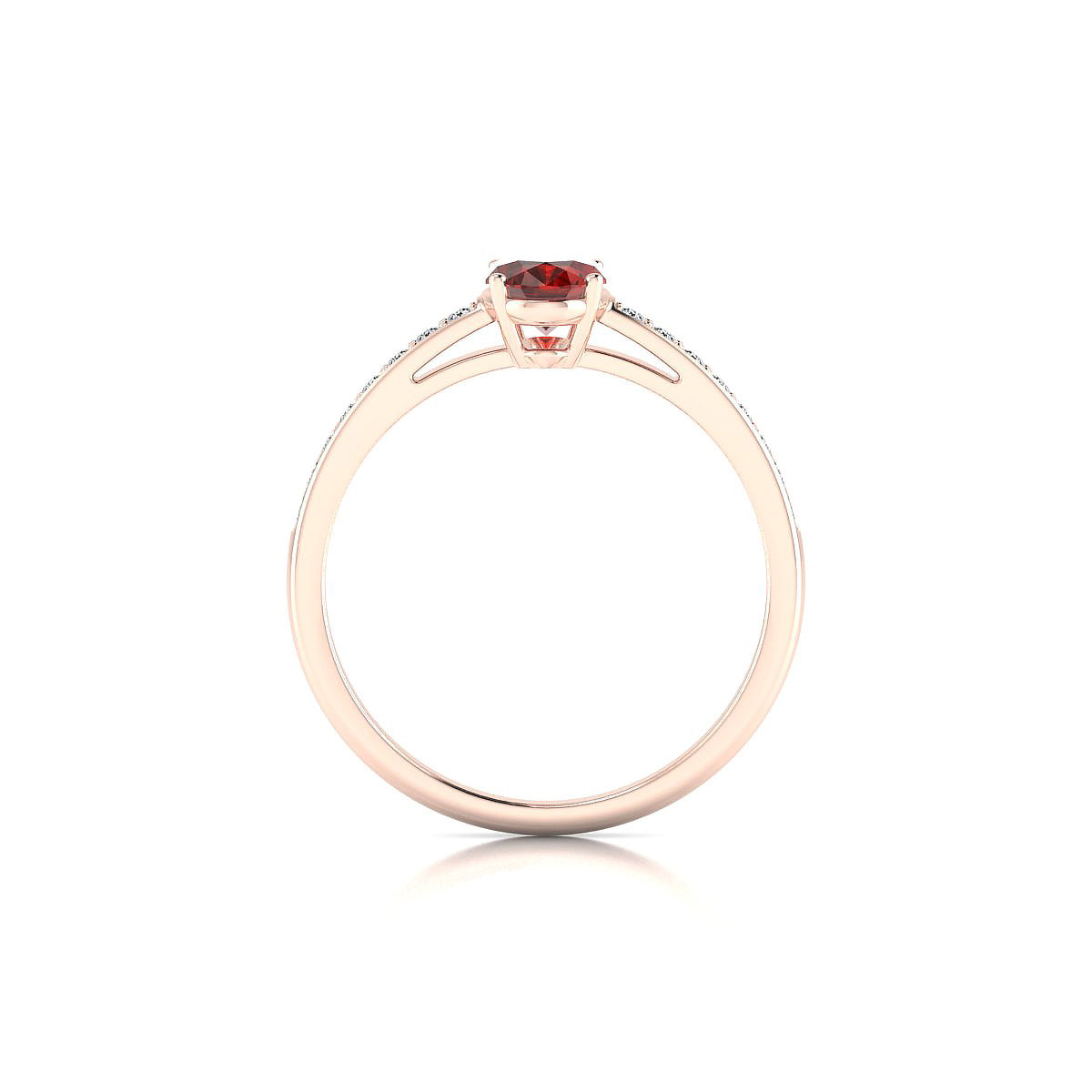 Promise | 18k Rose Gold 7 x 5 mm Oval Garnet Ring