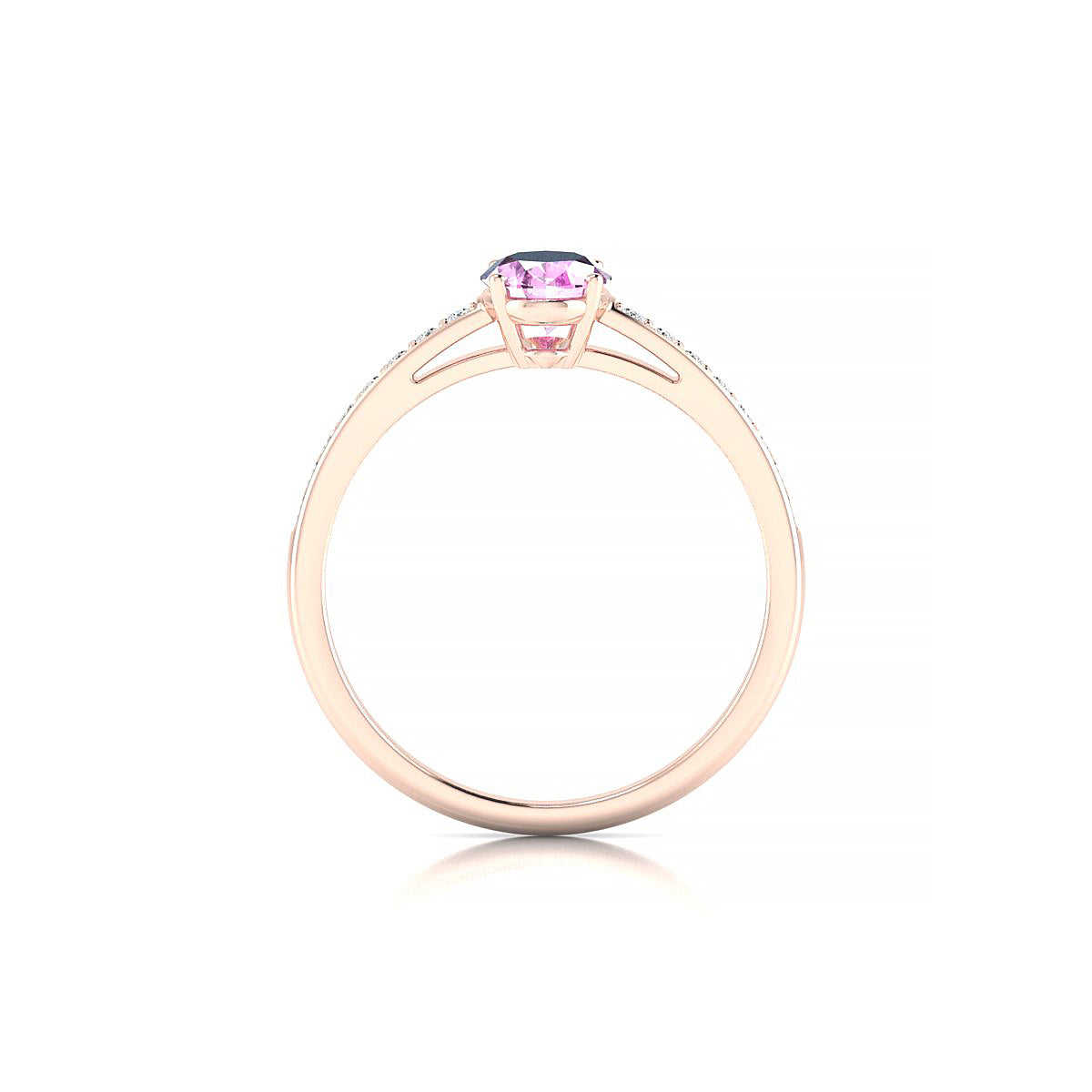 Promise | 18k Rose Gold 7 x 5 mm Oval Pink Sapphire Ring