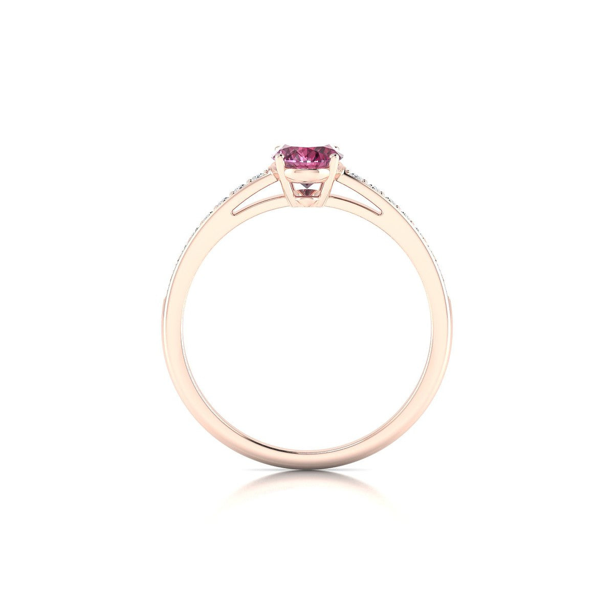 Promise | 18k Rose Gold 7 x 5 mm Oval Rhodolite Ring