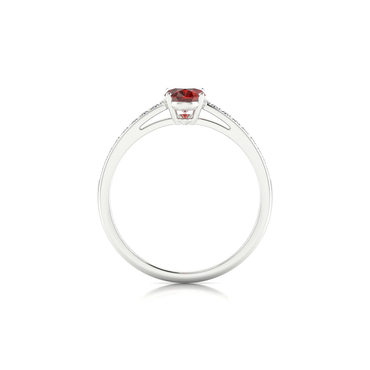 Promise | 18k White Gold 7 x 5 mm Oval Garnet Ring