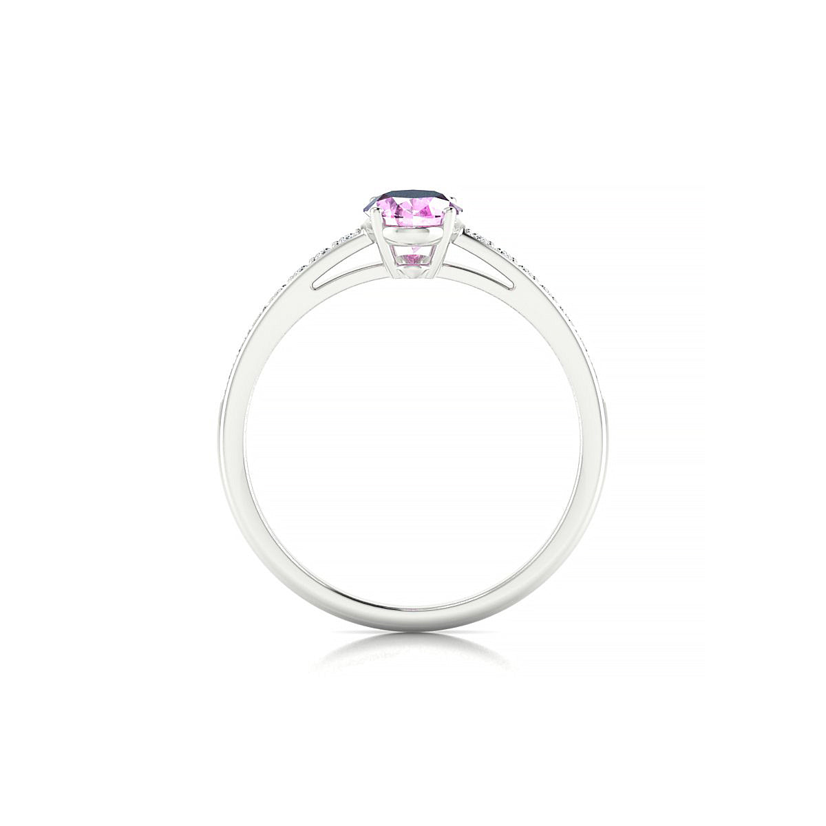 Promise | 18k White Gold 7 x 5 mm Oval Pink Sapphire Ring