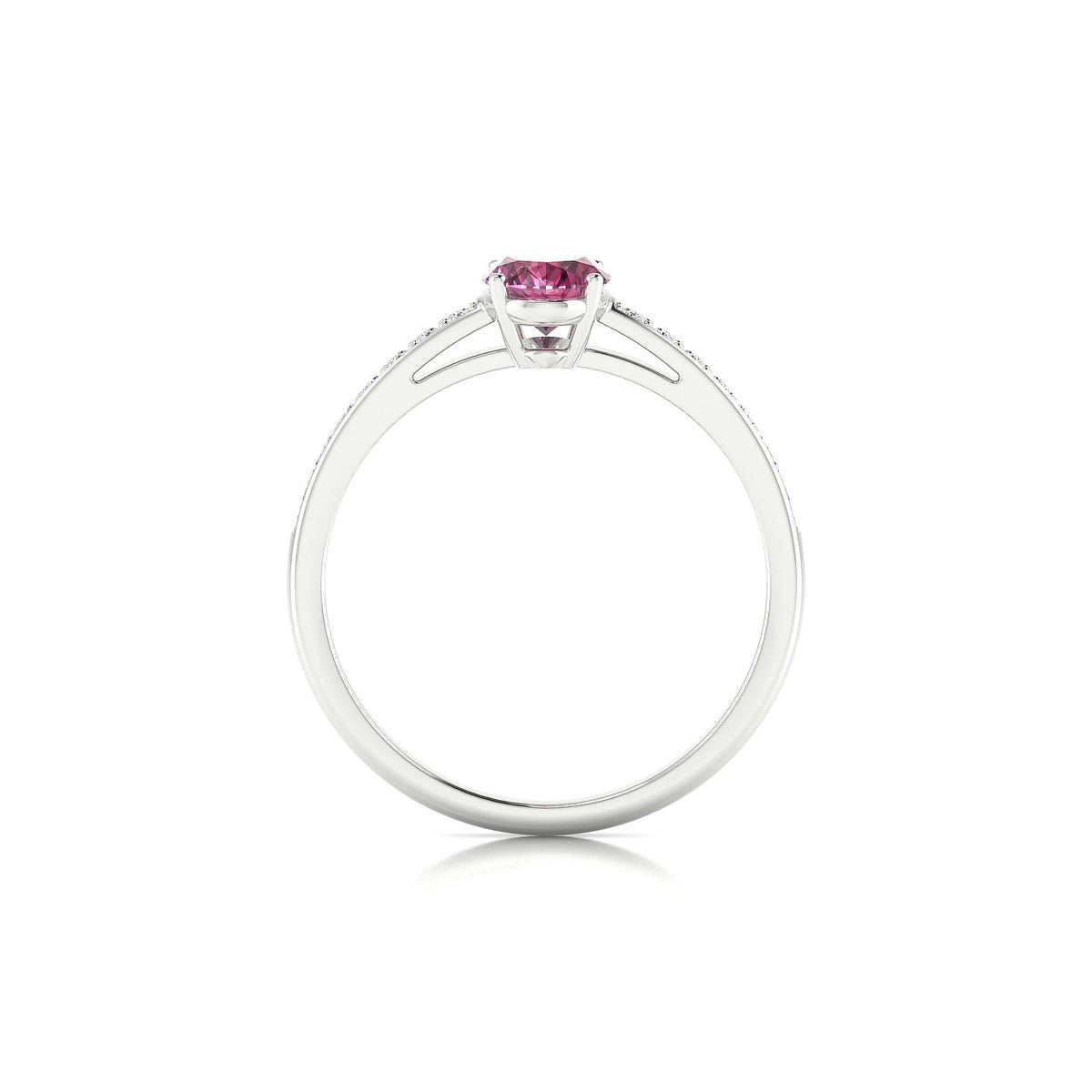 Promise | 18k White Gold 7 x 5 mm Oval Rhodolite Ring