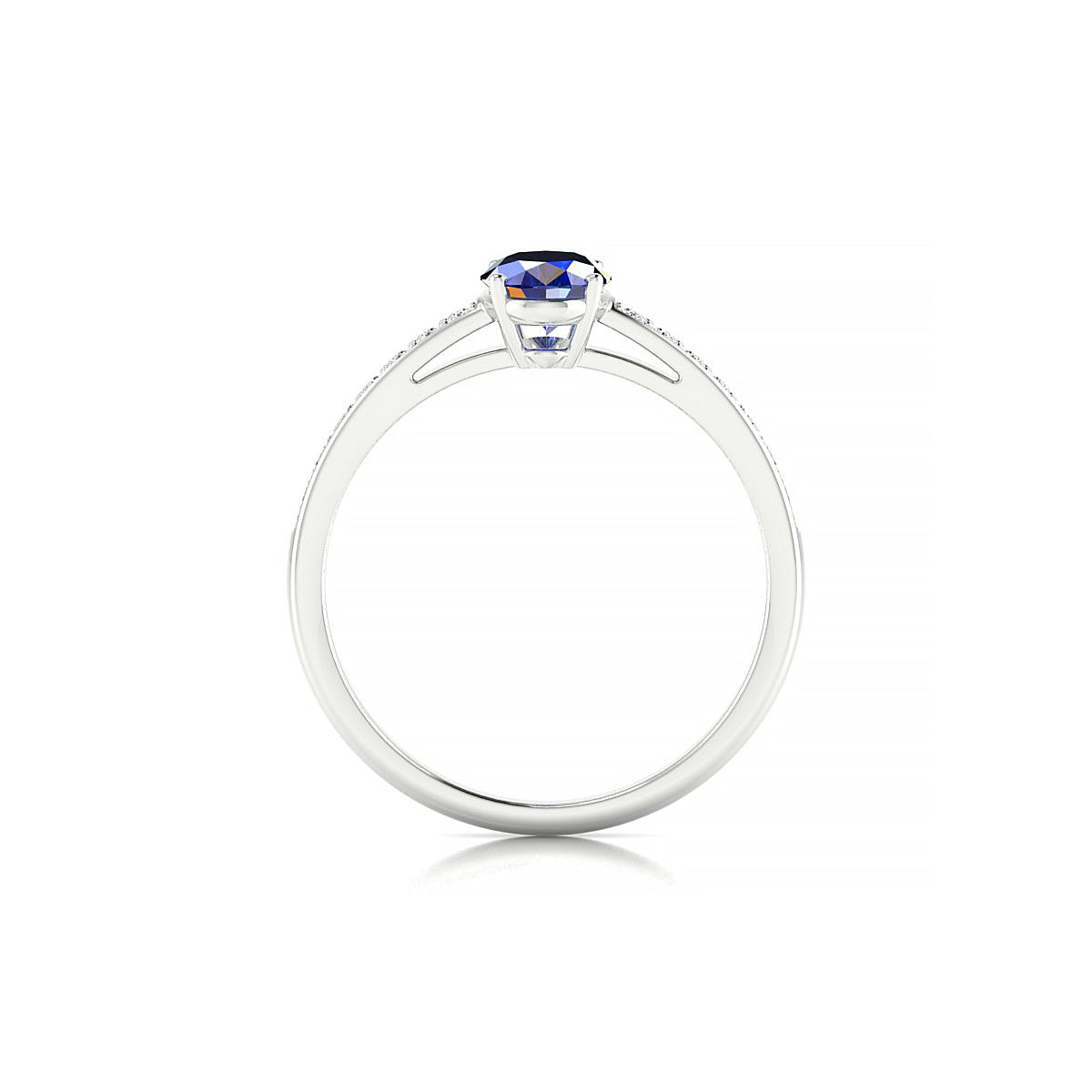 Promise | 18k White Gold 7 x 5 mm Oval Sapphire Ring