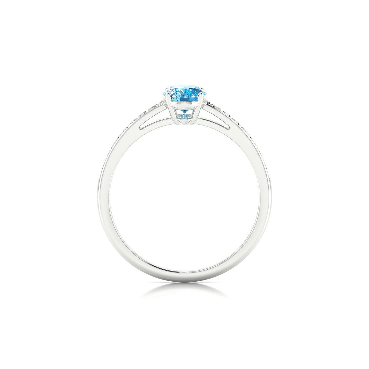 Promise | 18k White Gold 7 x 5 mm Oval Topaz Ring
