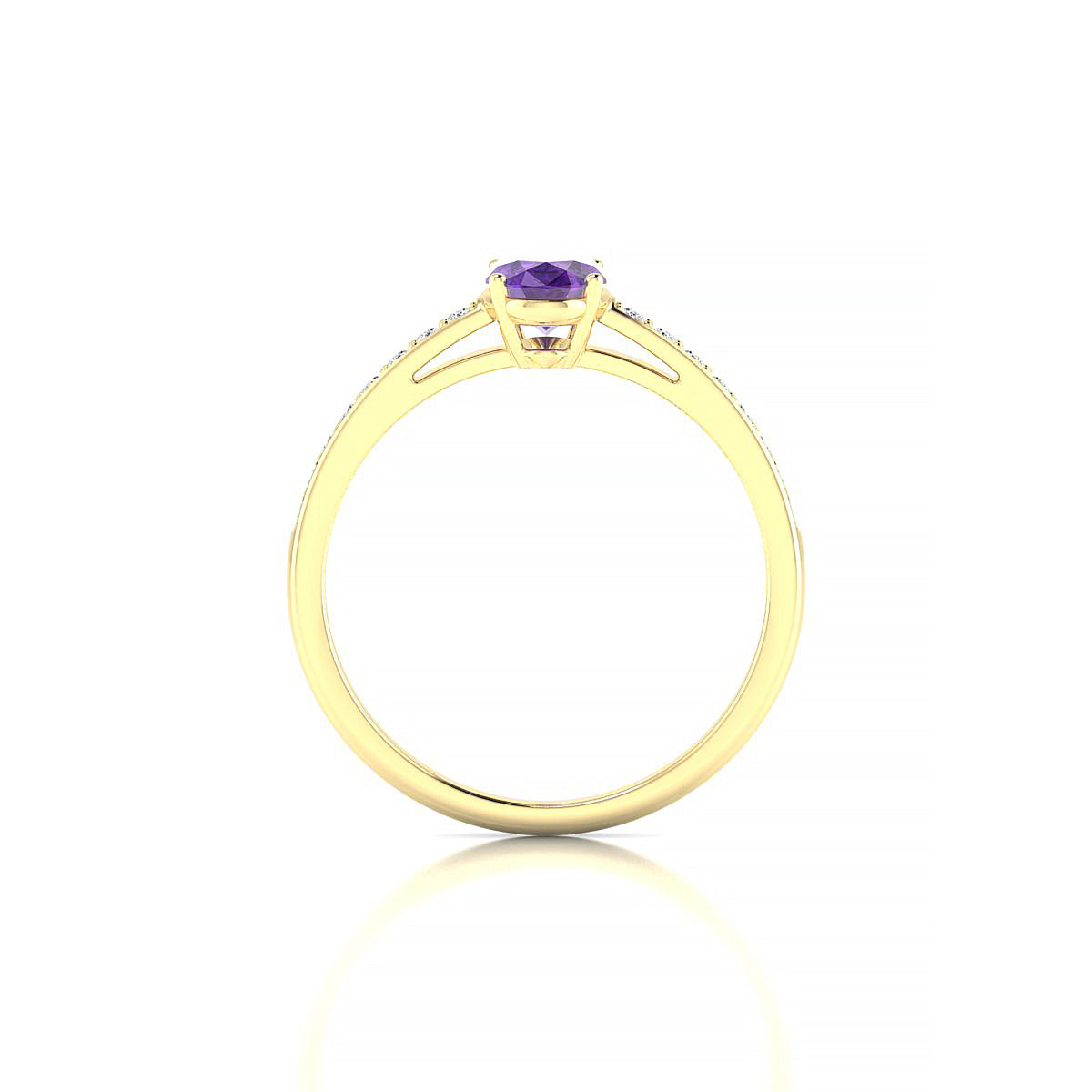 Promise | 18k Yellow Gold 7 x 5 mm Oval Amethyst Ring