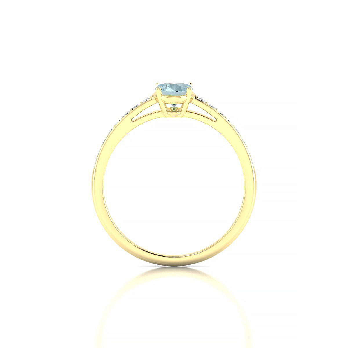 Promise | 18k Yellow Gold 7 x 5 mm Oval Aquamarine Ring