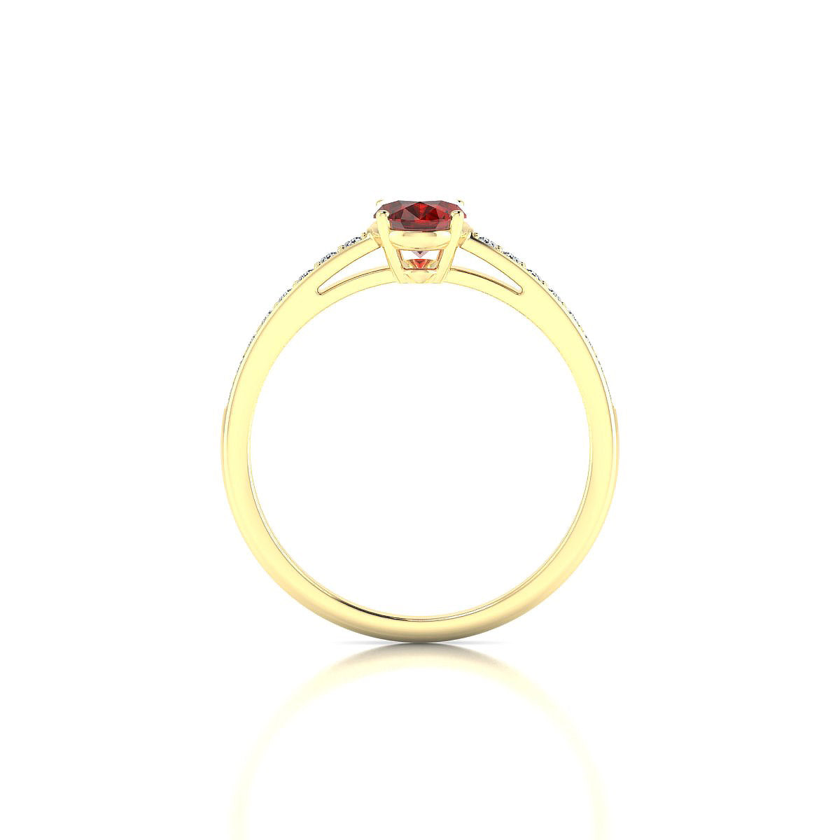 Promise | 18k Yellow Gold 7 x 5 mm Oval Garnet Ring