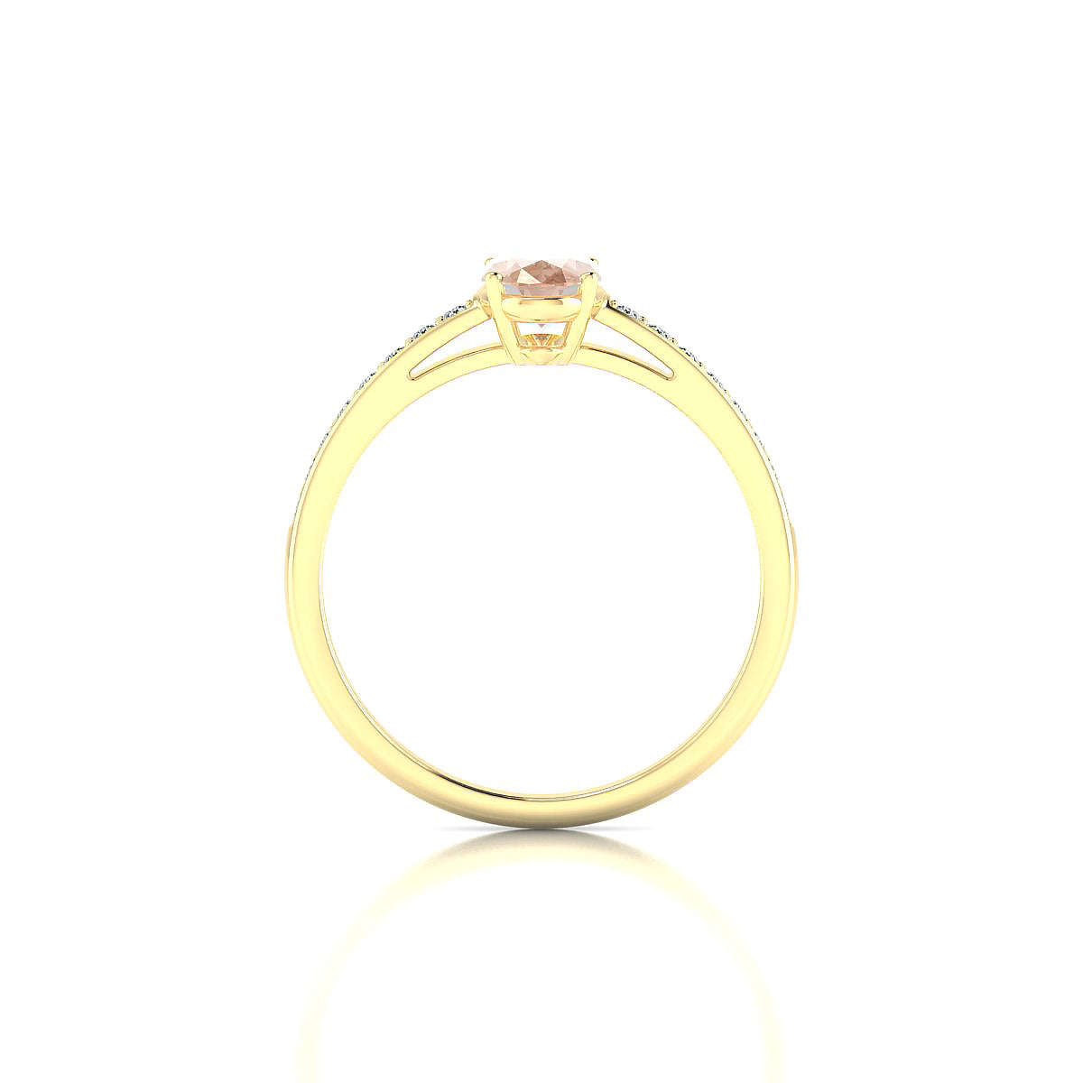 Promise | 18k Yellow Gold 7 x 5 mm Oval Morganite Ring