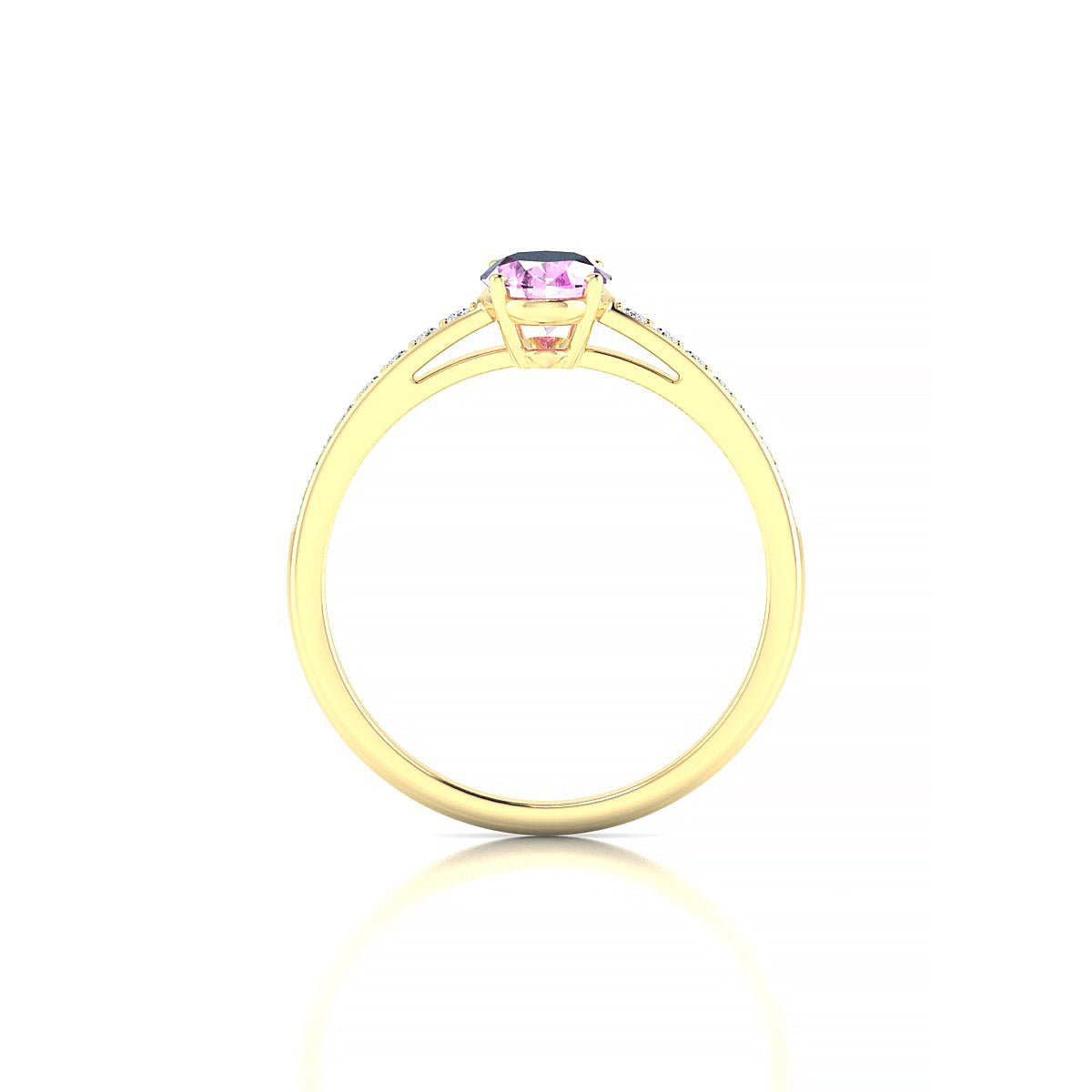 Promise | 18k Yellow Gold 7 x 5 mm Oval Pink Sapphire Ring