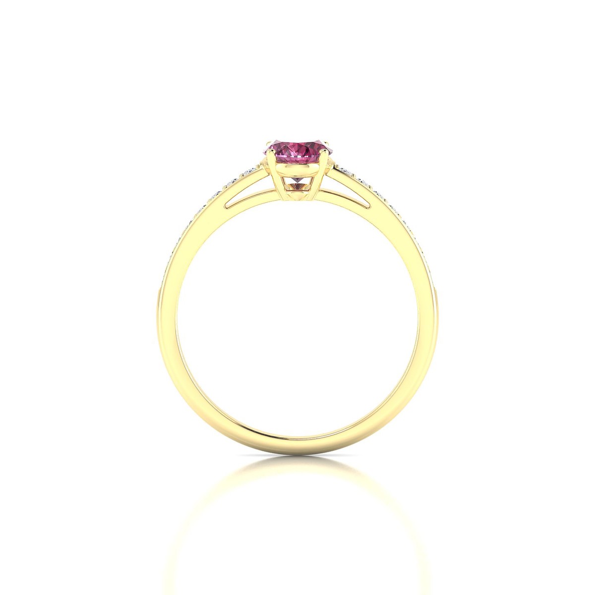 Promise | 18k Yellow Gold 7 x 5 mm Oval Rhodolite Ring