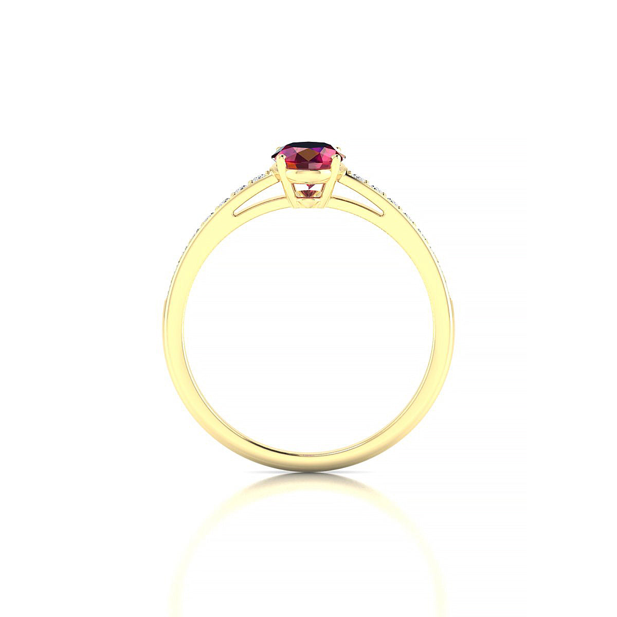 Promise | 18k Yellow Gold 7 x 5 mm Oval Ruby Ring