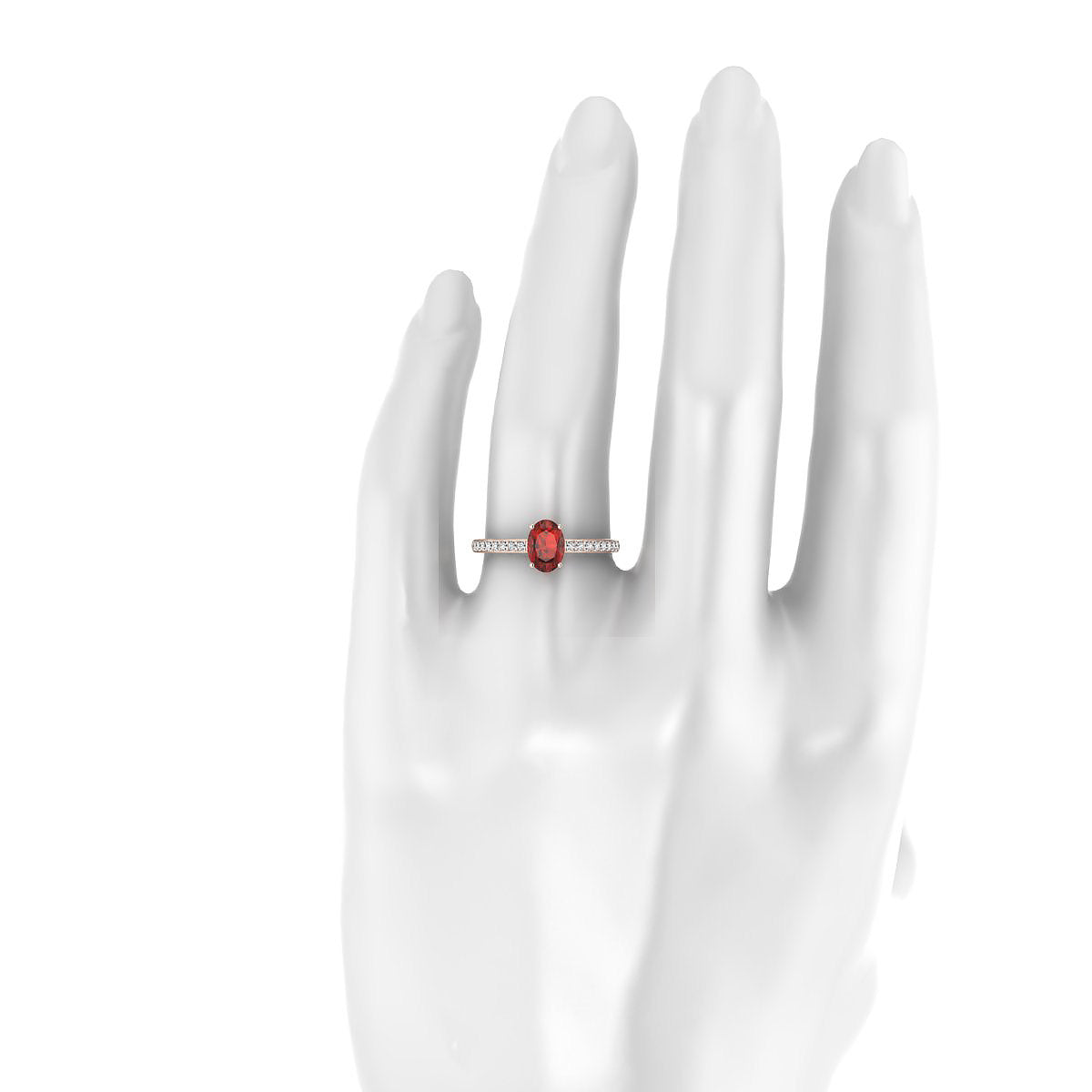 Promise | 18k Rose Gold 7 x 5 mm Oval Garnet Ring