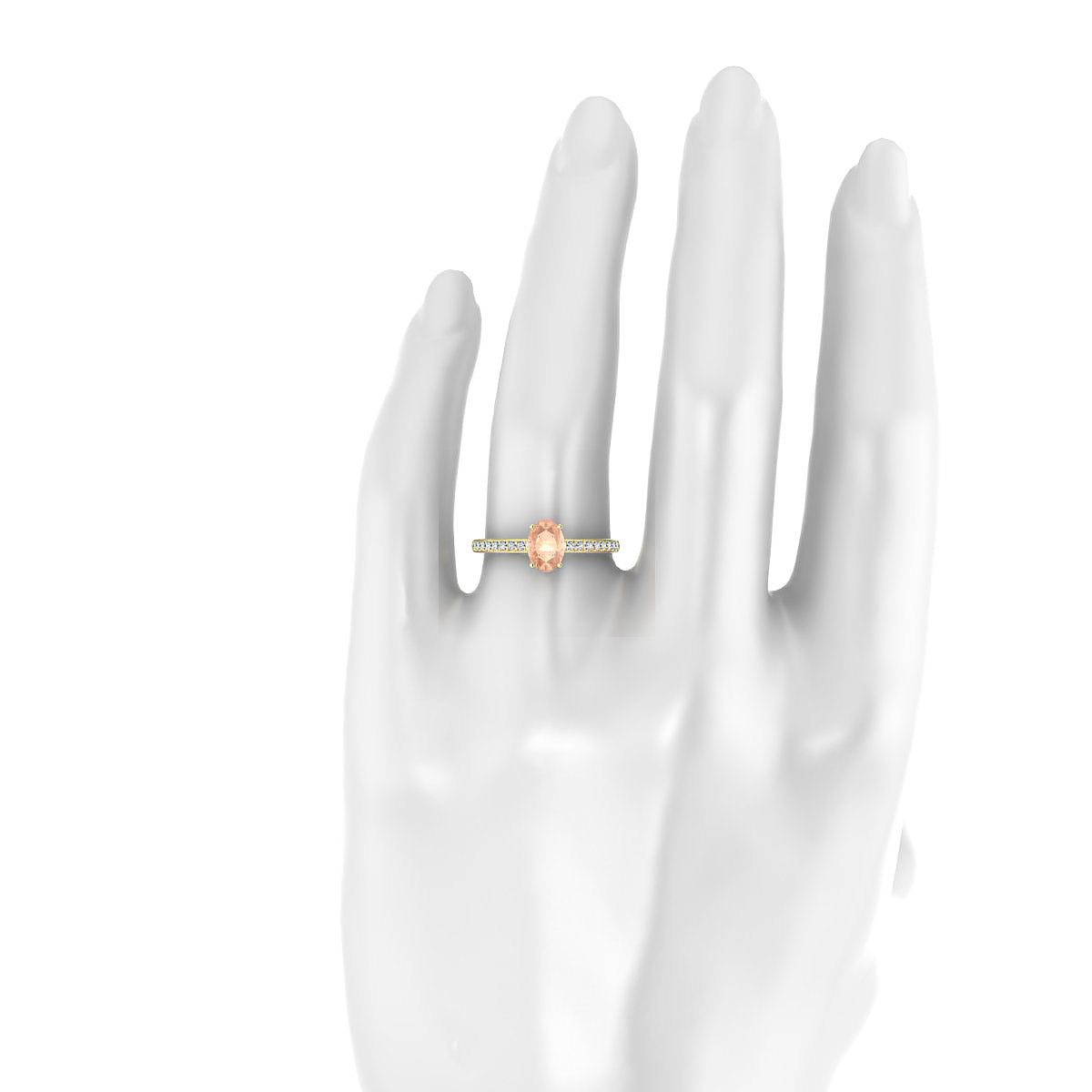 Promise | 18k Yellow Gold 7 x 5 mm Oval Morganite Ring