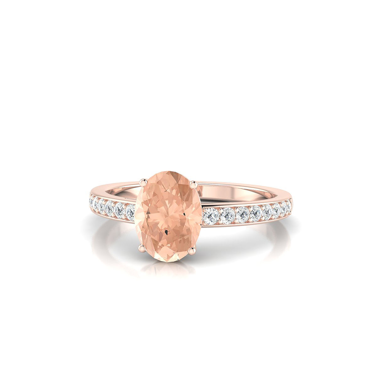 Promise | 18k Rose Gold 8 x 6 mm Oval Morganite Ring