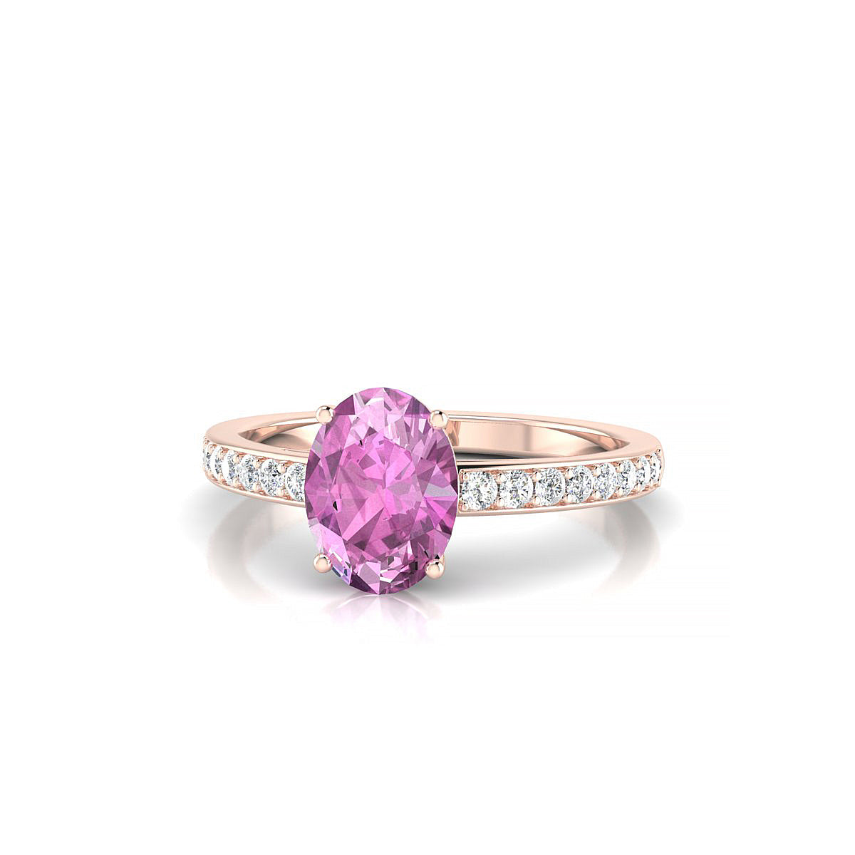 Promise | 18k Rose Gold 8 x 6 mm Oval Pink Sapphire Ring