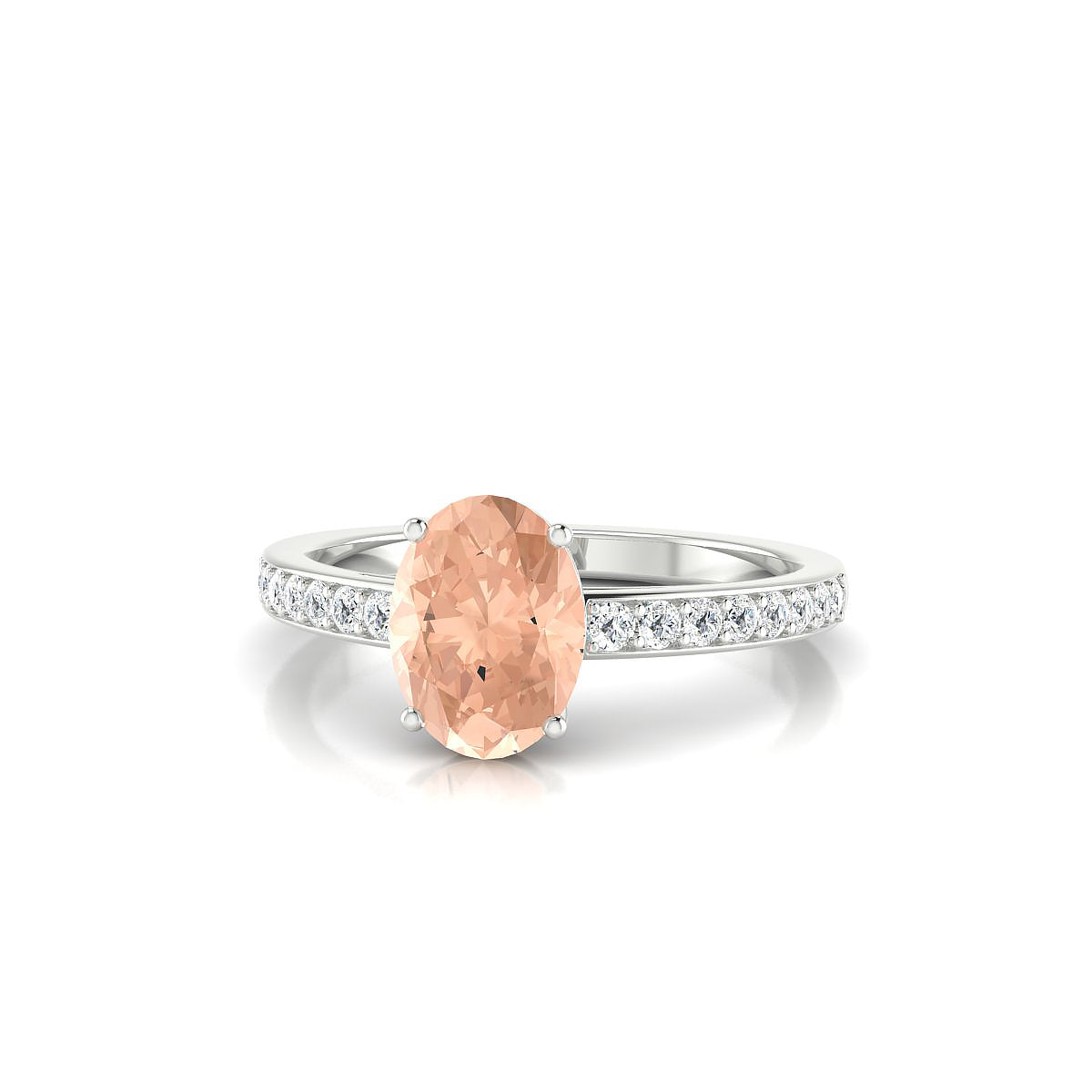 Promise | 18k White Gold 8 x 6 mm Oval Morganite Ring
