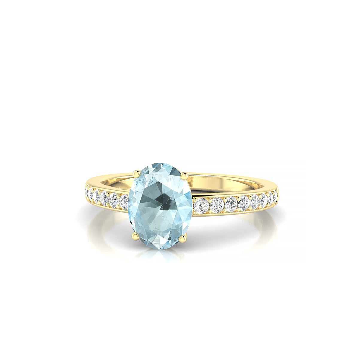 Promise | 18k Yellow Gold 8 x 6 mm Oval Aquamarine Ring